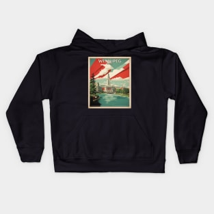 Winnipeg Vintage Poster Tourism Kids Hoodie